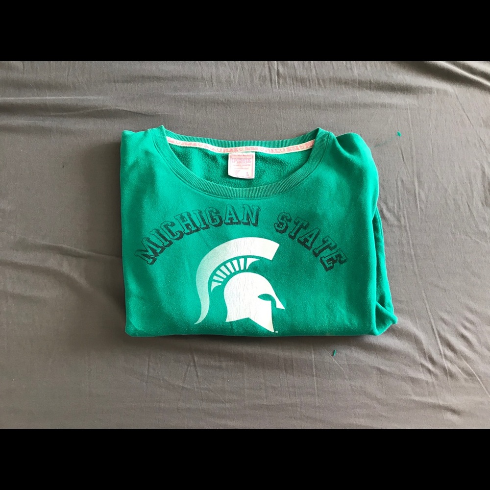 PINK msu crewneck